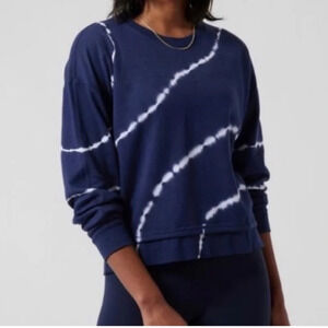 Athleta Sundown navy/white Tie-dye Sweatshirt size medium